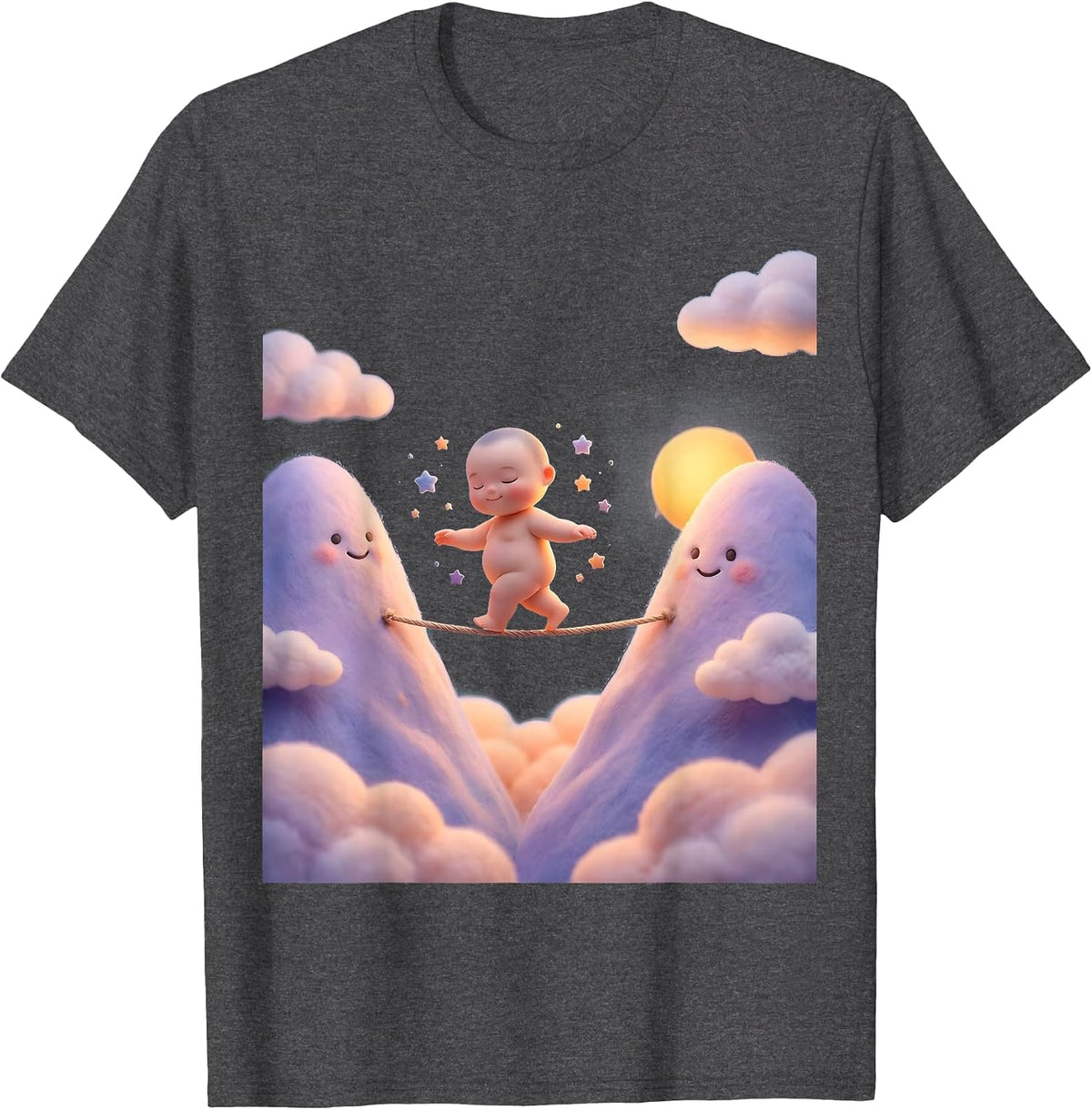 Autism Awareness Child Tightrope Mountain Walk T-Shirt - Dark Heather Grey