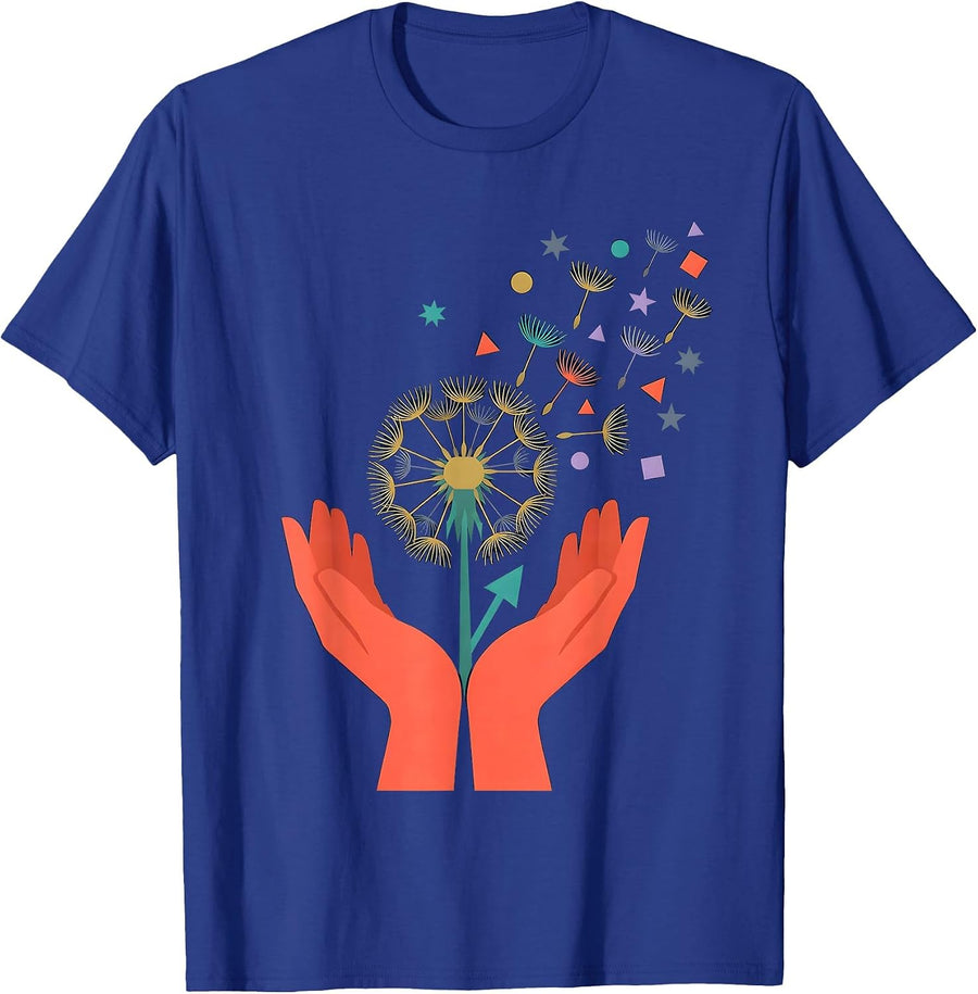 Autism Awareness Dandelion Light in Darkness T-Shirt - Royal Blue