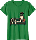 Women's Great Dane Drool Sprawled Jowls Dog Lover Humor T-Shirt - Kelly Green