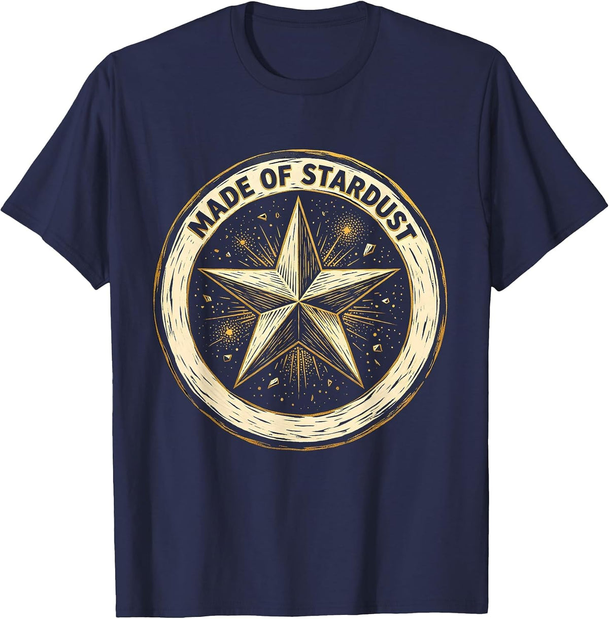Men's Made of Stardust Cosmic Universe Design T-Shirt - Navy Blue