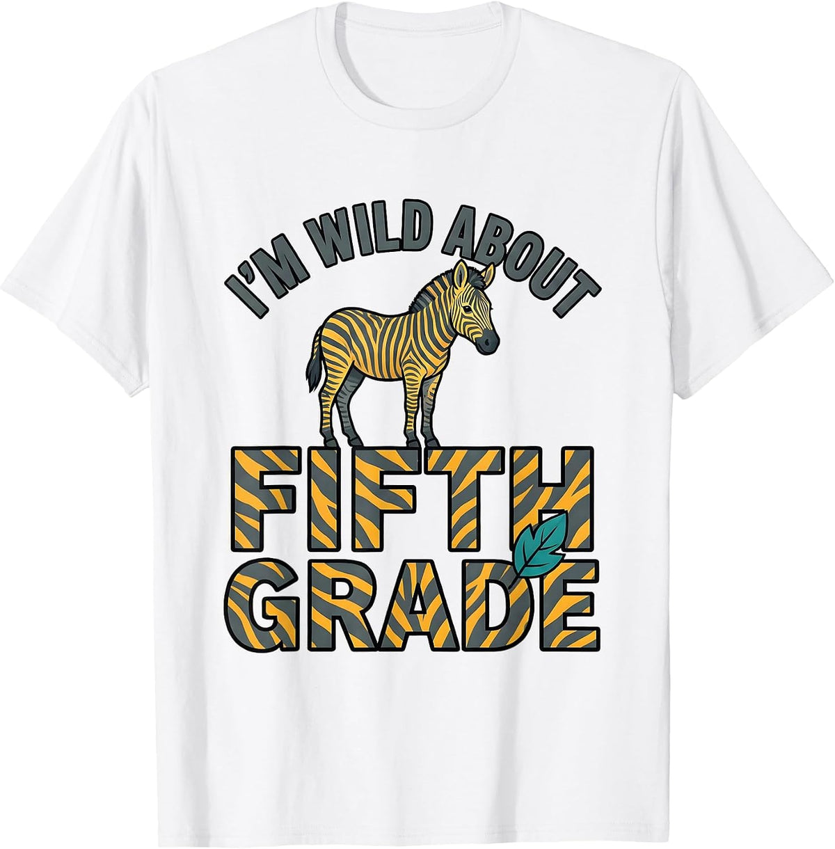 Men's I'm Wild About Fifth Grade Teacher Student Safari T-Shirt - White