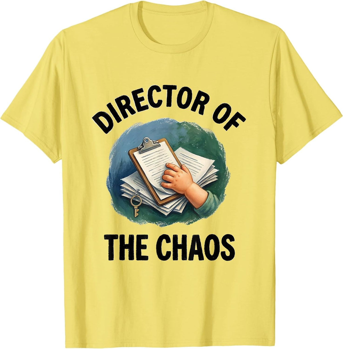 Men's Director Of The Chaos Storybook Daycare Provider Teacher T-Shirt - Lemon Yellow