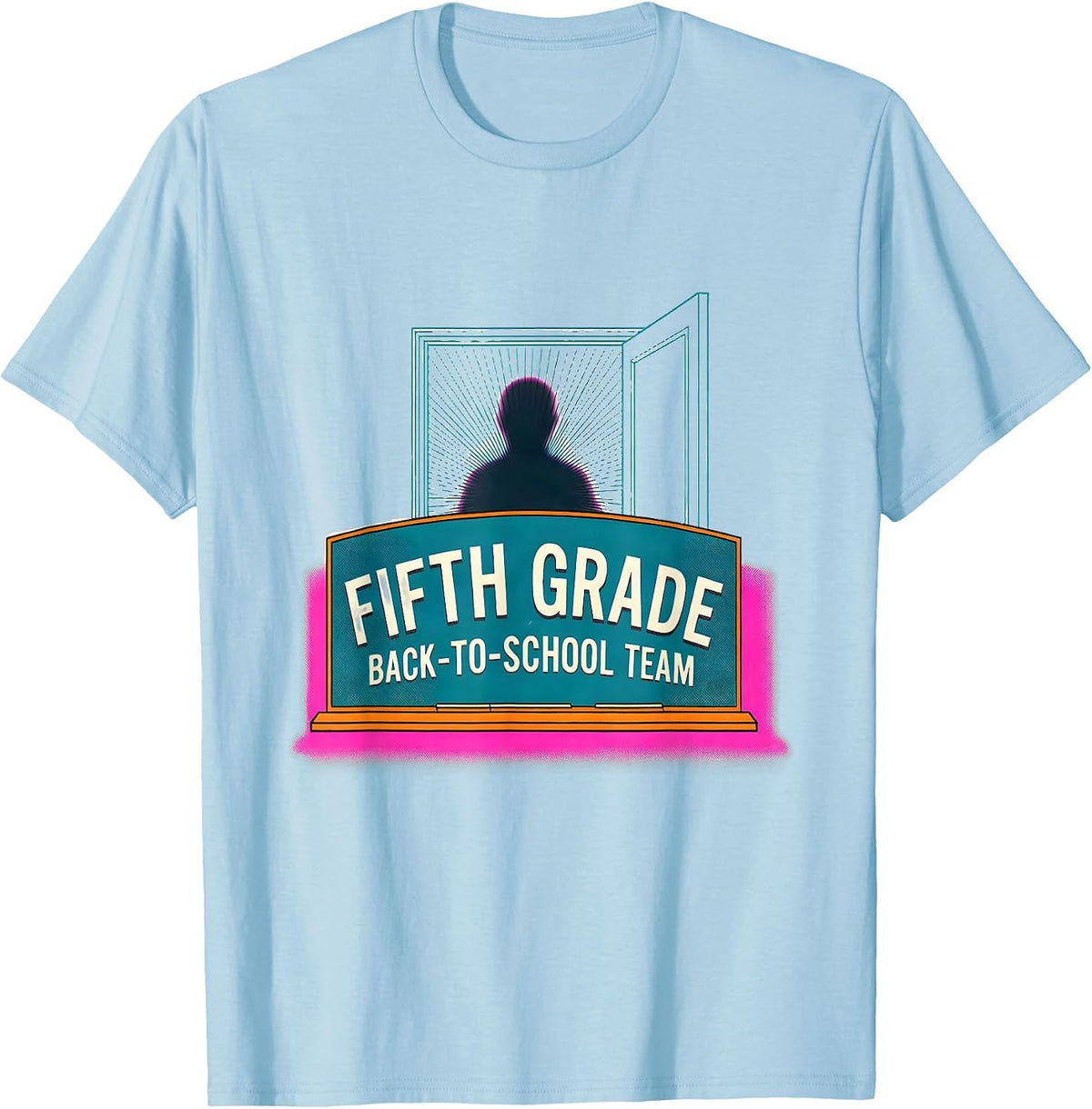 Men's Fifth Grade Back-to-School Team Fifth Grade Teacher Back T-Shirt - Baby Blue