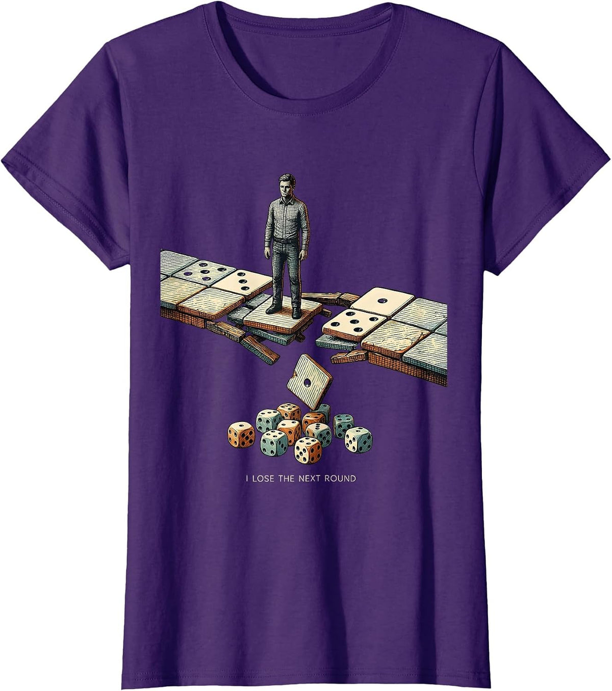 Women's I Lose The Next Round Funny Gamer RPG Tabletop Humor T-Shirt - Purple