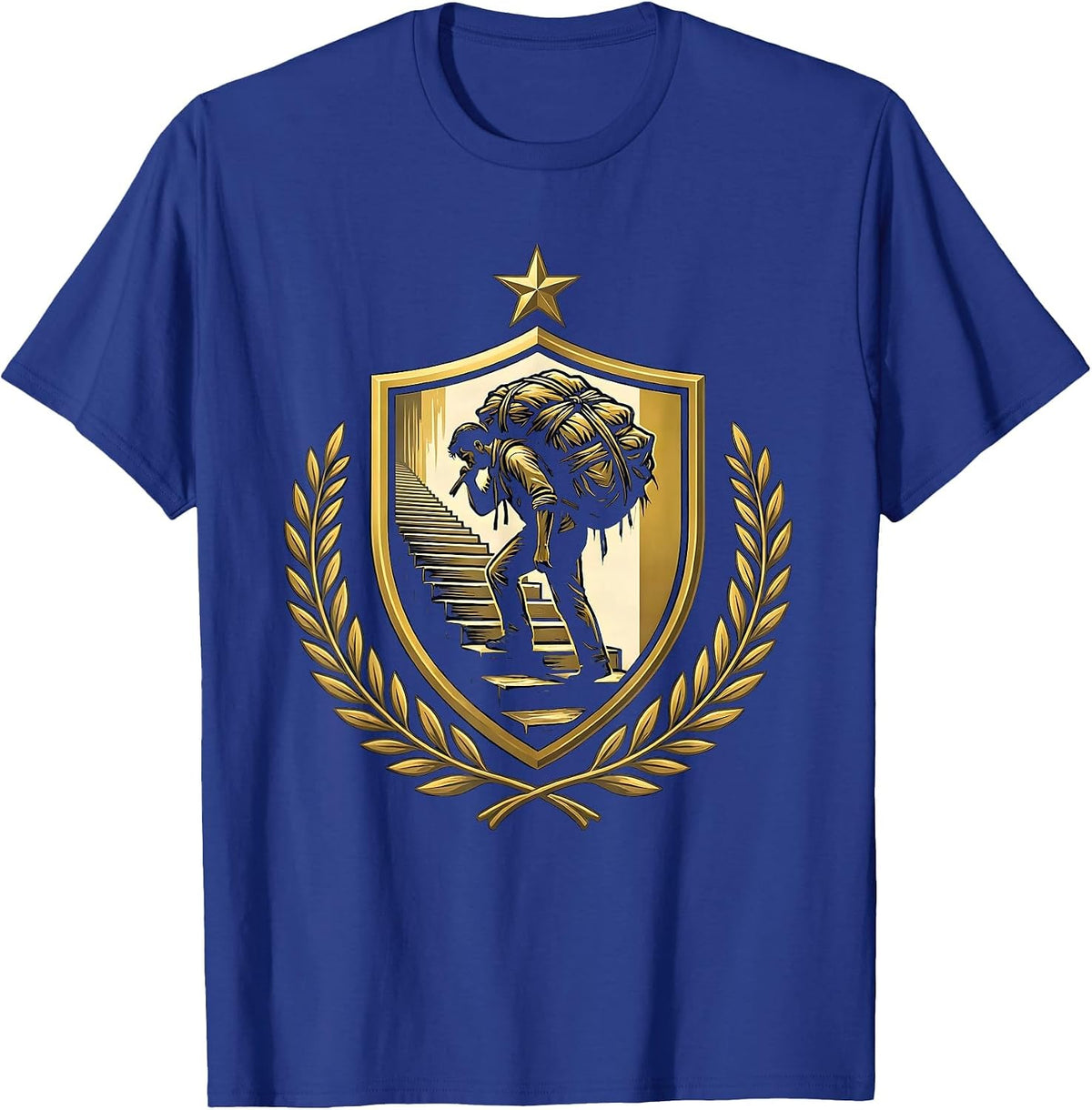 Social Worker Carrying the Load Graphic Design T-Shirt - Royal Blue