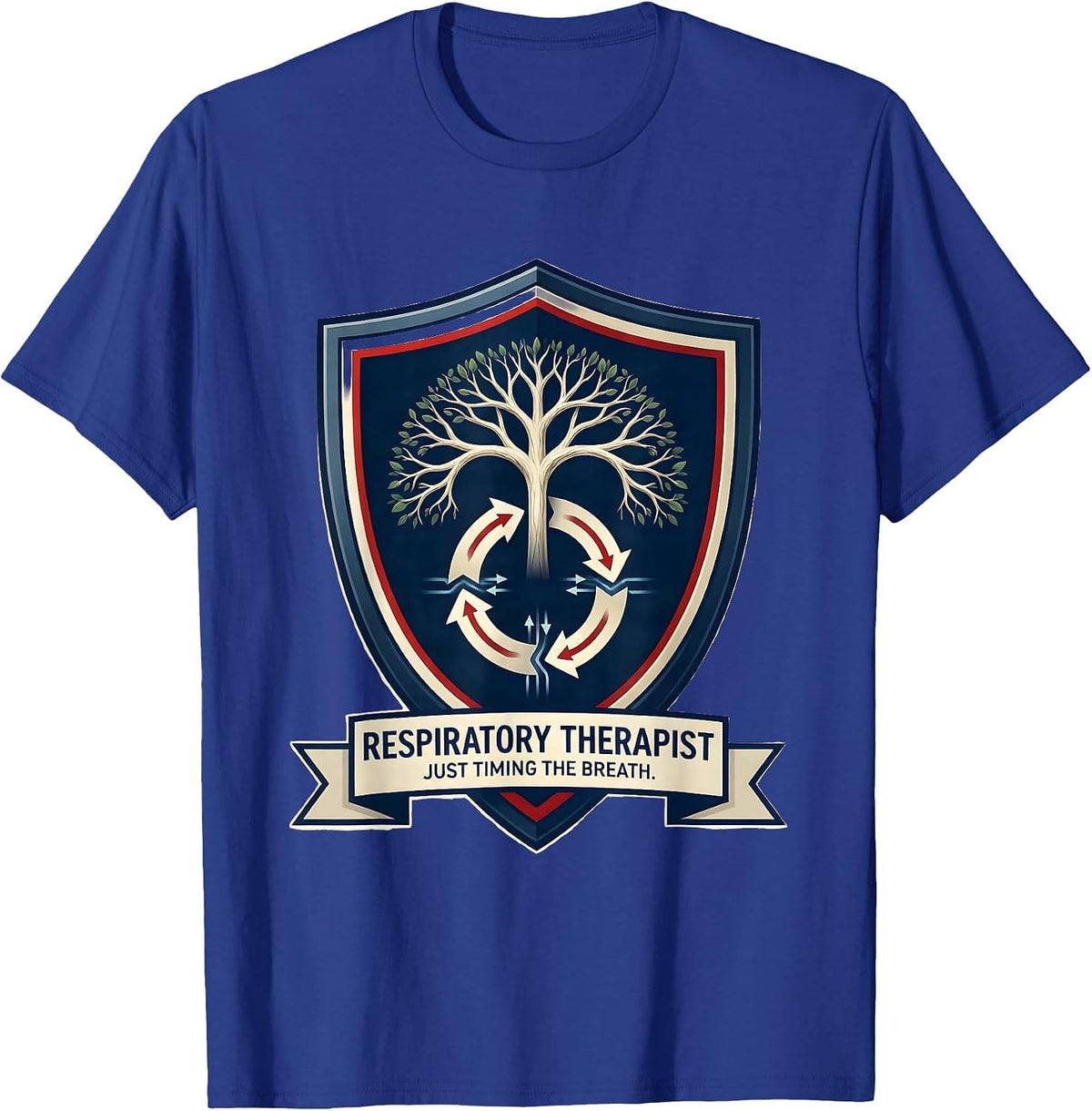 Men's Respiratory Therapist Just Timing the Breath RT T-Shirt - Royal Blue