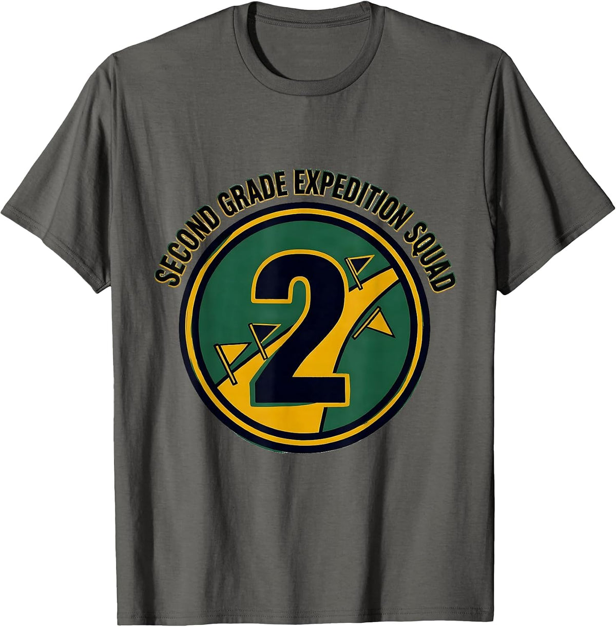 Second Grade Expedition Squad Cute 2nd Grade Back To School T-Shirt - Asphalt Grey