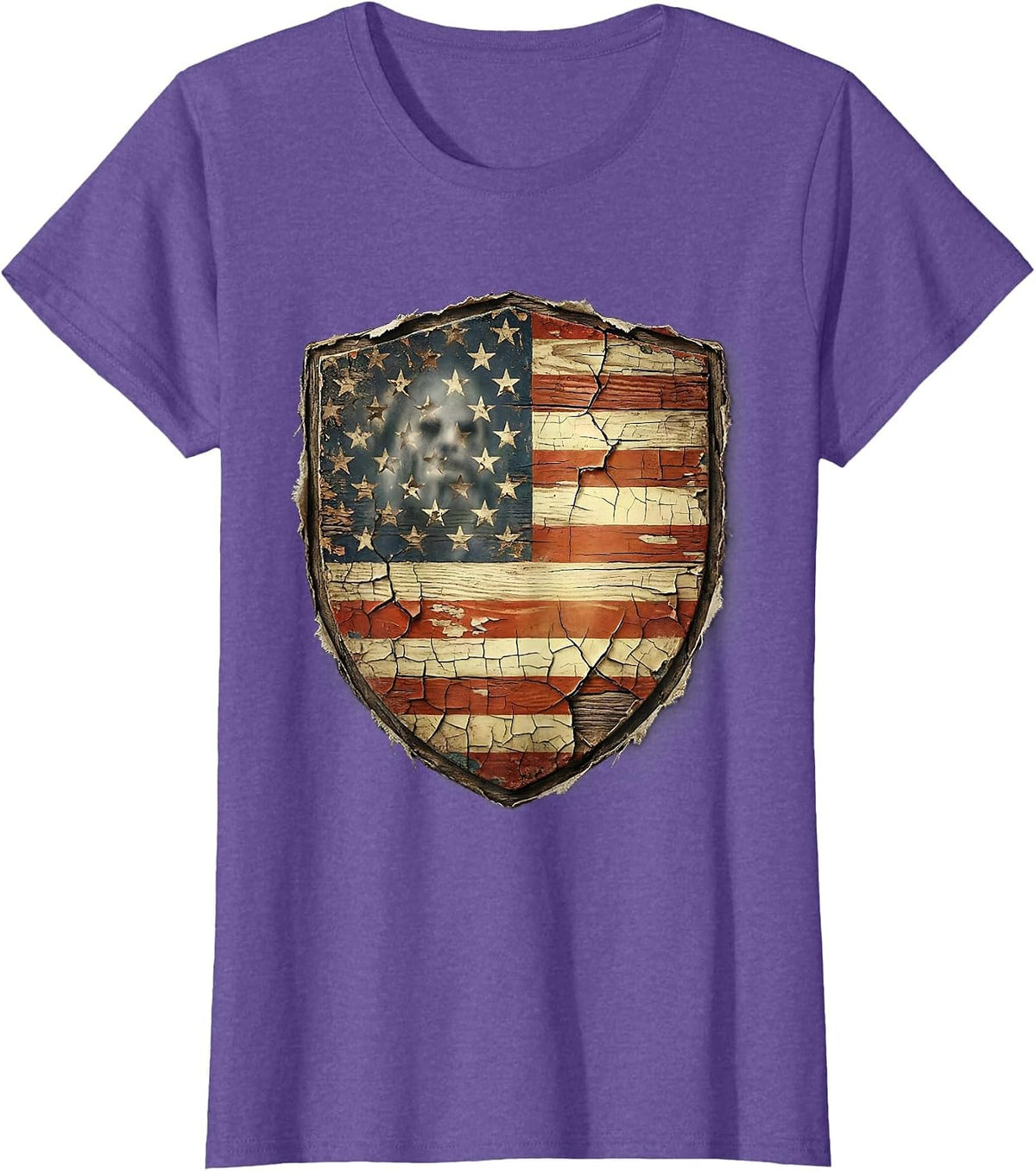 September 11 Memorial Sunrise Waterfall Illustration T-Shirt - Purple Heather