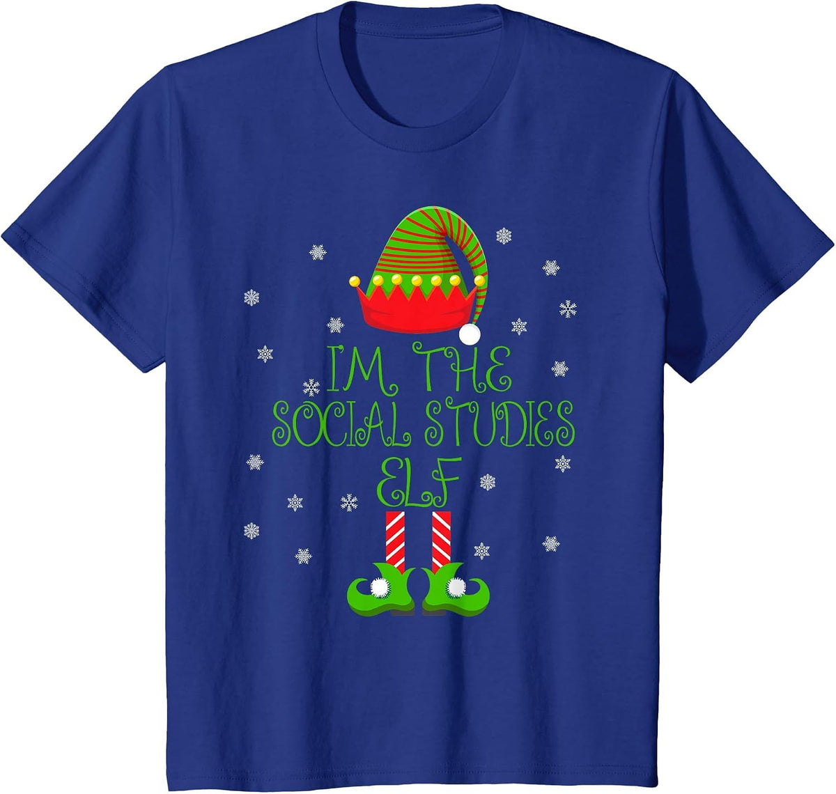 I'm the Social Studies Elf Funny Teacher Xmas T-Shirt - Royal Blue