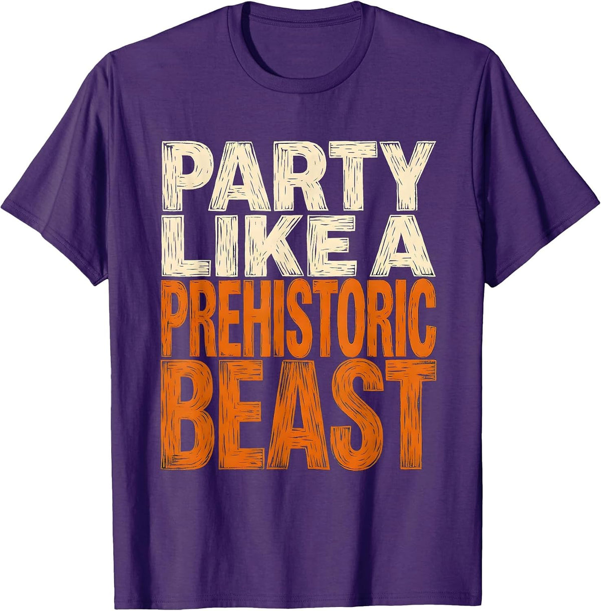 Men's Party Like a Prehistoric Beast Dinosaur Birthday T-Shirt - Purple