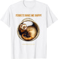 Men's Ferrets Make Me Happy Humans Make My Head Hurt Funny T-Shirt - White