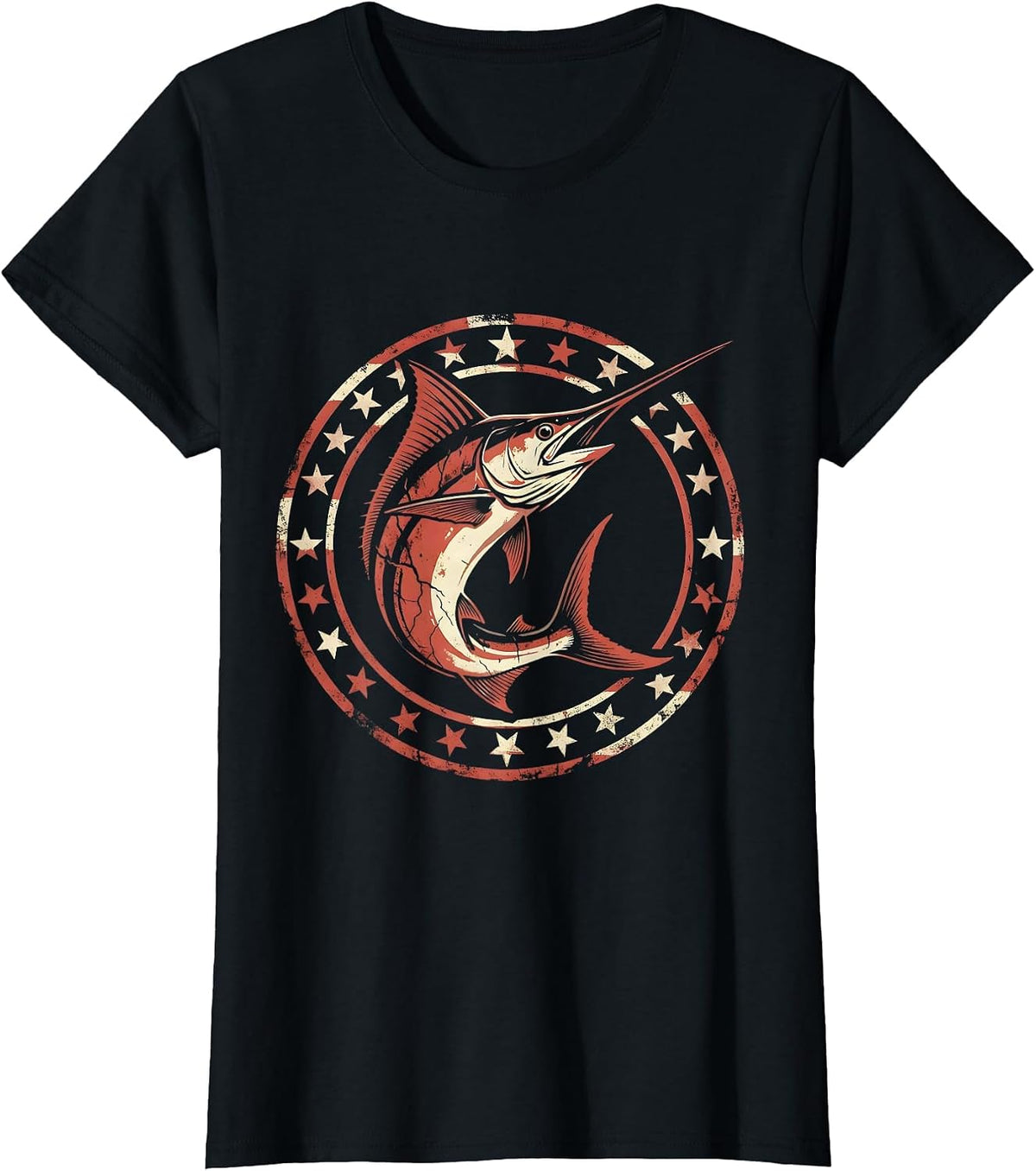 Gulf of America Tarpon Breaching Surface Art T-Shirt - Black