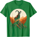 Men's Bearded Viking Goat Graphic Tee T-Shirt - Kelly Green