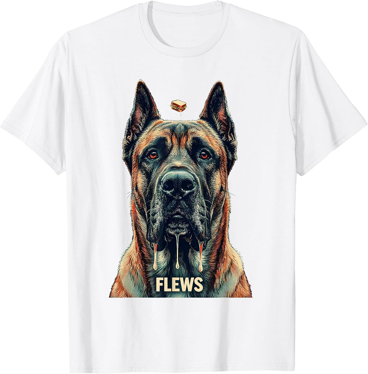 Men's FLEWS Funny Great Dane Jowls Drool Dog Mom Dog Dad Gift T-Shirt - White