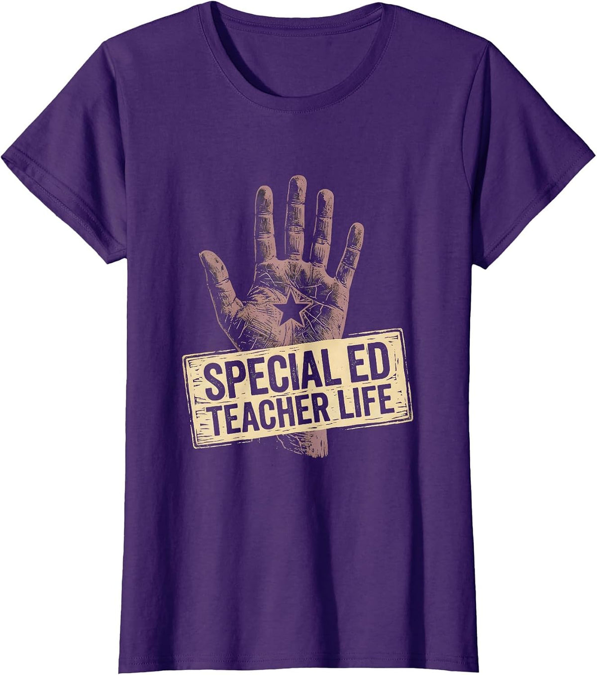 Women's Special Ed Teacher Life Graphic Design T-Shirt - Purple