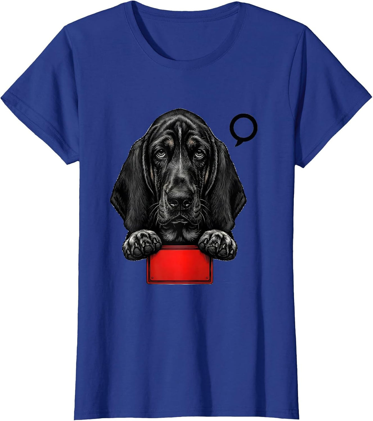 Women's Basset Hound Peeking Pocket Cute Dog Lover T-Shirt - Royal Blue