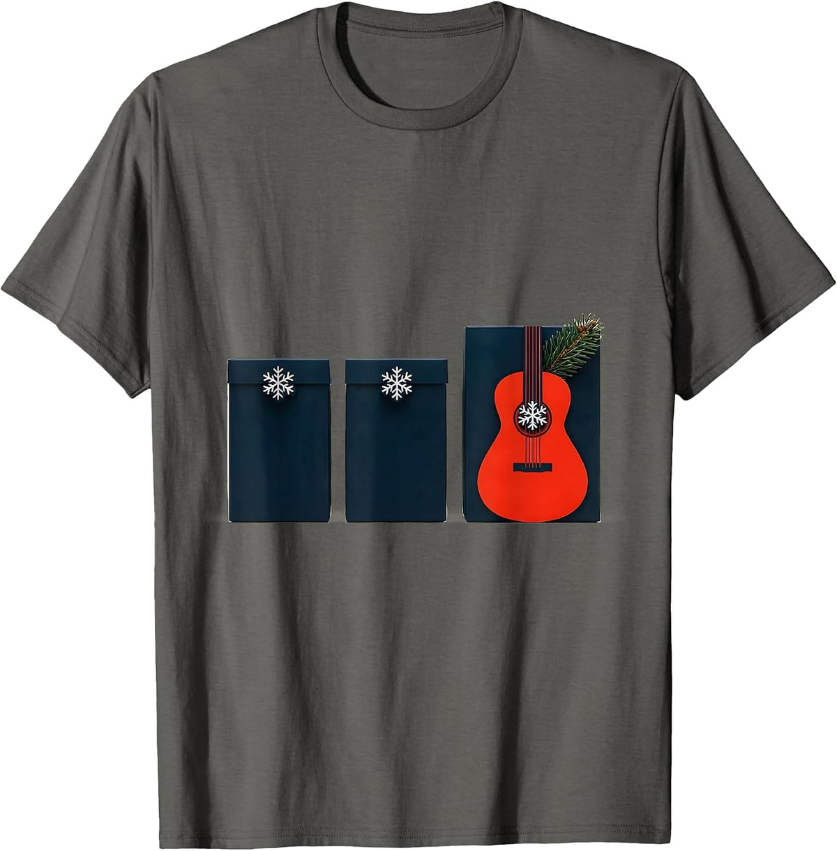 Geometric Gift Parcels Russian Heritage Novelty Christmas T-Shirt - Asphalt Grey