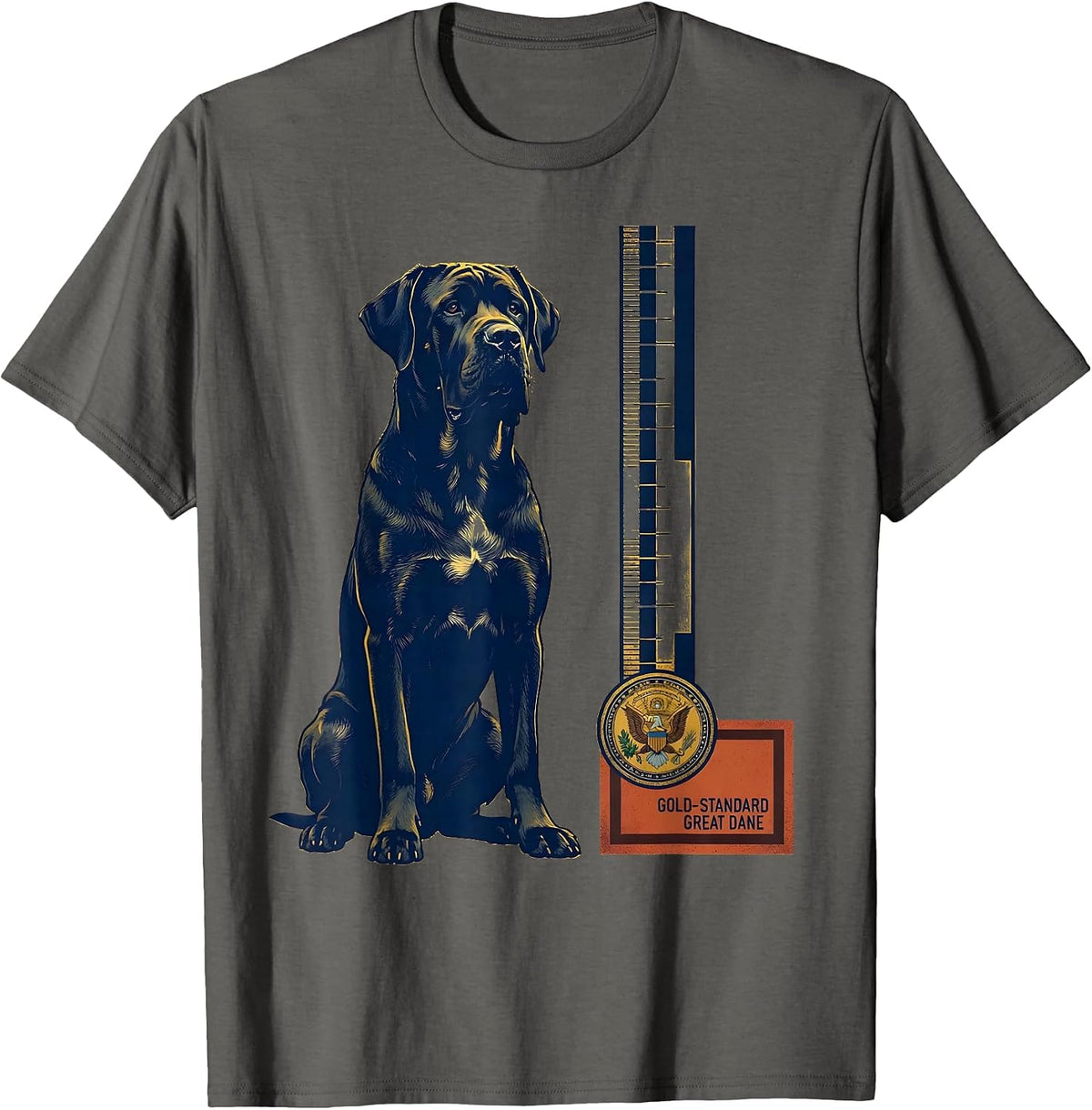 Men's Gold-Standard Great Dane Funny Dog Meme Dog Owner Humor T-Shirt - Asphalt Grey