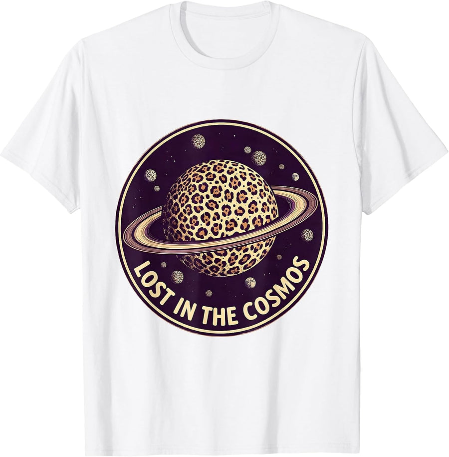 Men's Lost in the Cosmos Galaxy Space Design T-Shirt - White