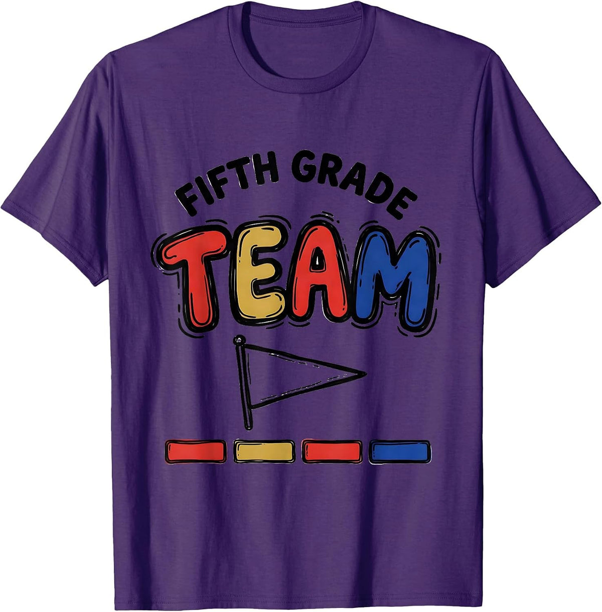Fifth Grade Team Playful Back To School Student Teacher T-Shirt - Purple