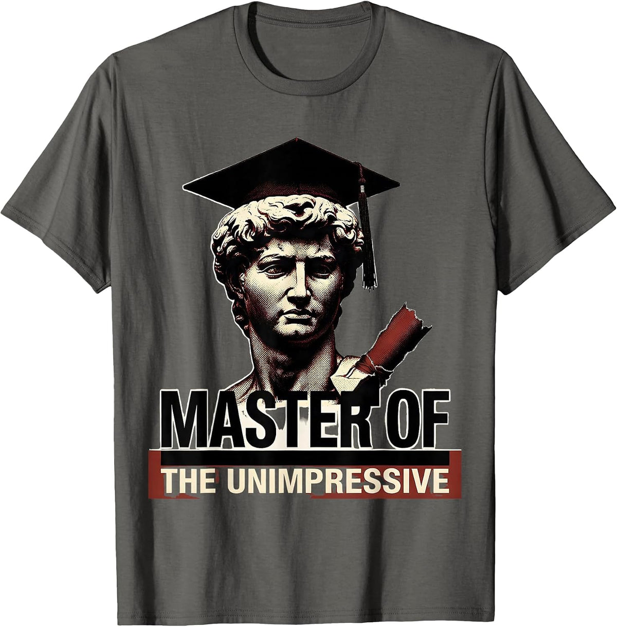 Master Of The Unimpressive Funny College Graduate Gift T-Shirt - Asphalt Grey