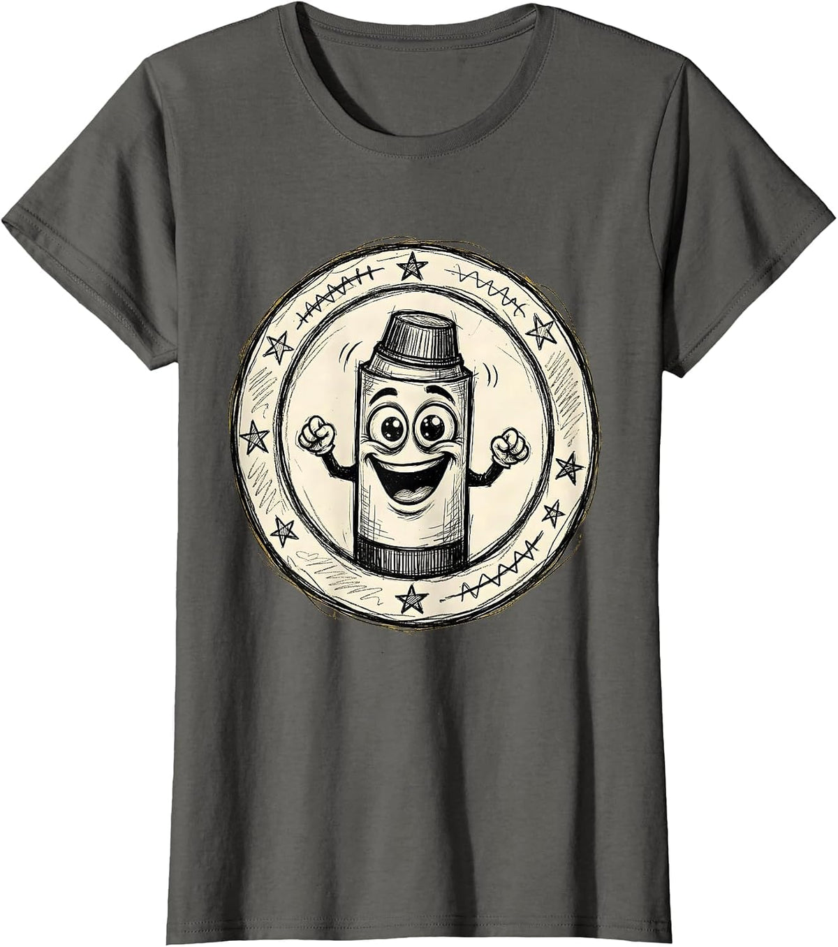 Women's Cute Glue Stick Googly Eyes 2nd Grade Teacher T-Shirt - Asphalt Grey