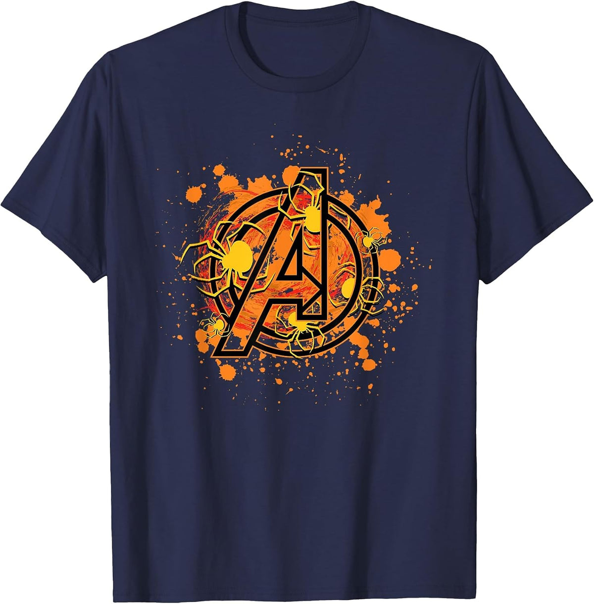 Marvel Avengers Spooky Spiders Halloween T-Shirt - Navy Blue