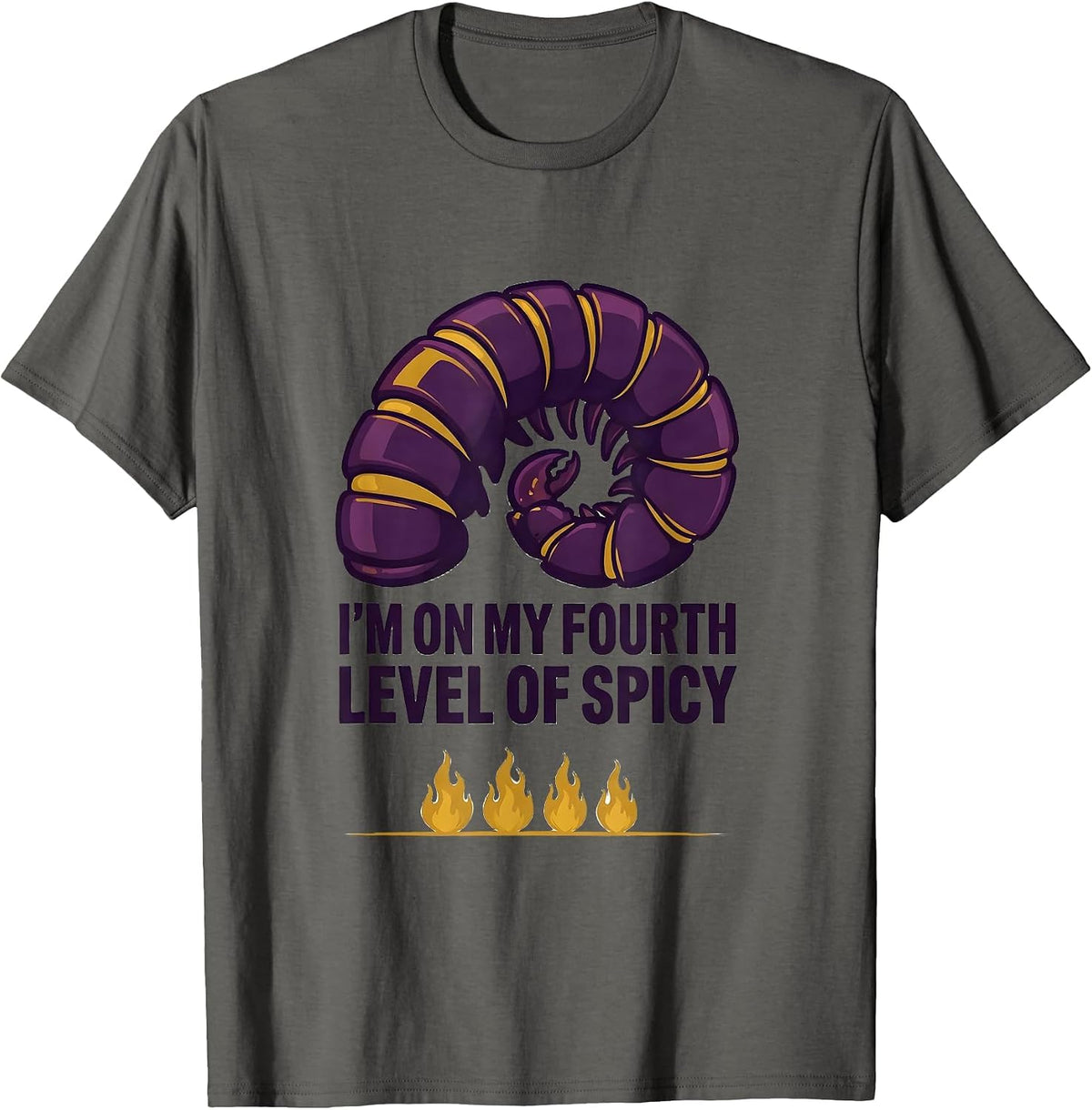Men's I'm On My Fourth Level Of Spicy Funny Mardi Gras Carnival T-Shirt - Asphalt Grey