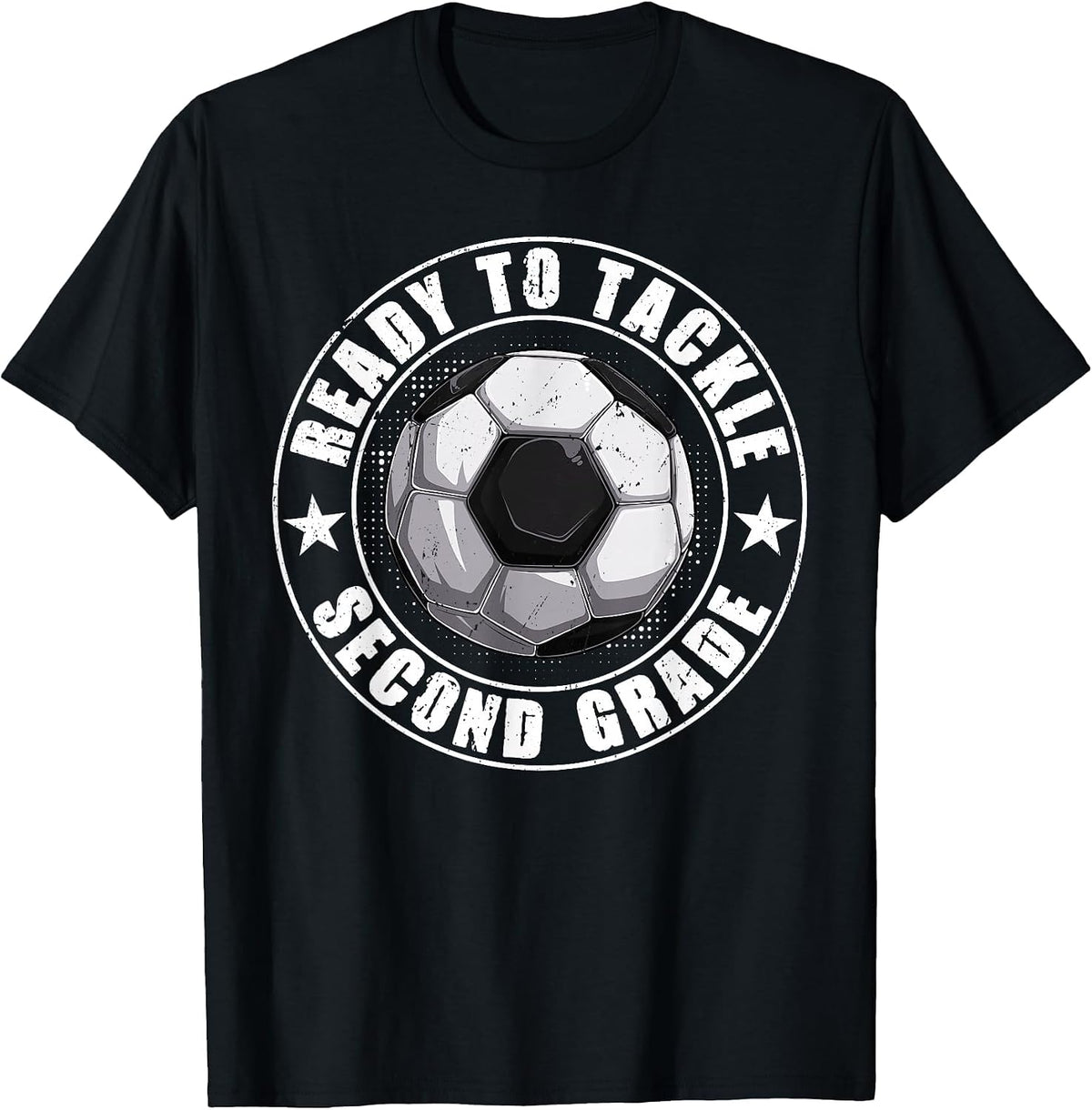 Ready to Tackle Second Grade Back to School Soccer Lovers T-Shirt - Black