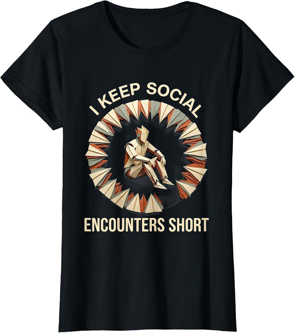 I Keep Social Encounters Short Funny Introvert Antisocial T-Shirt - Black