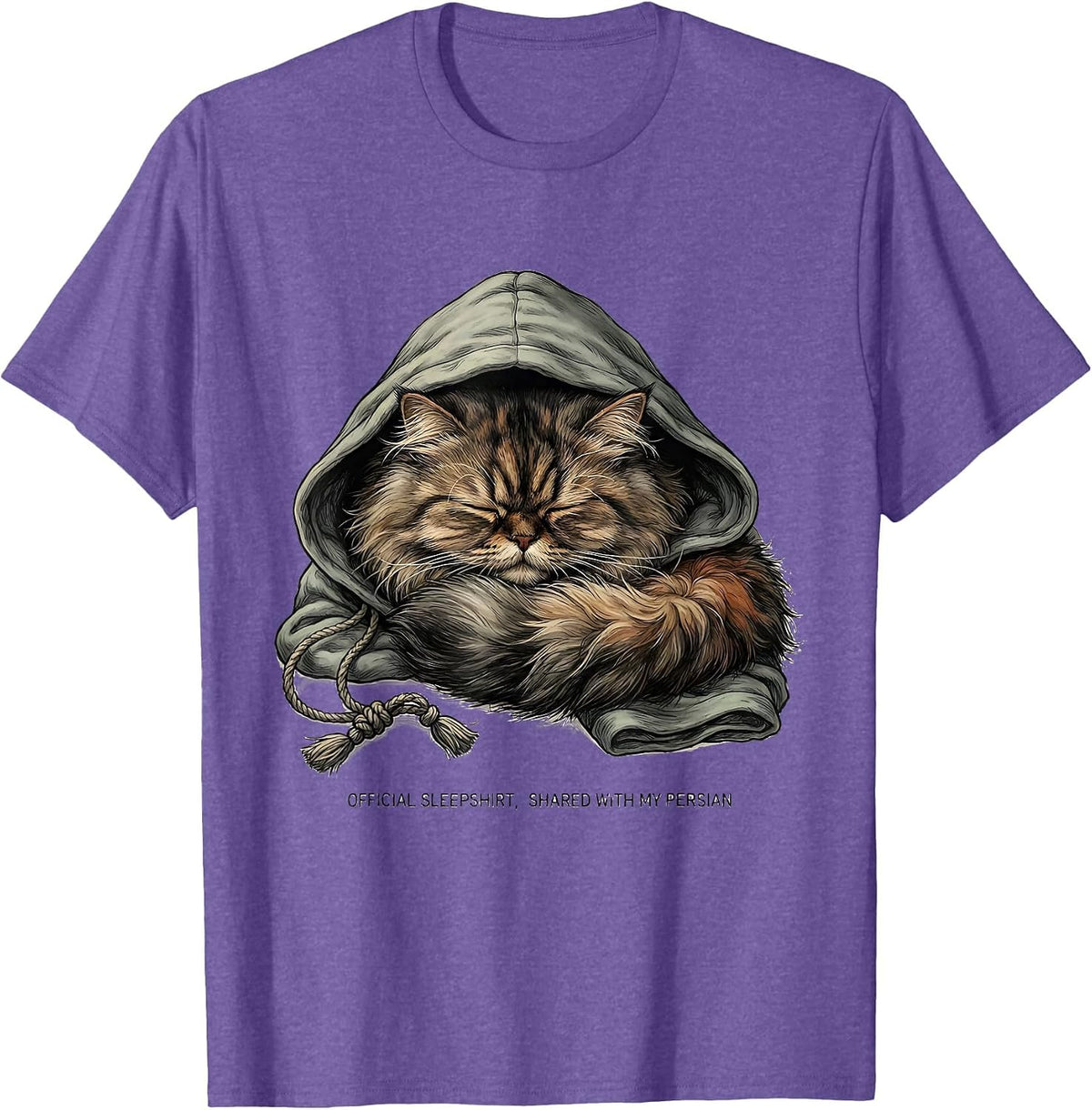 Men's Official Sleepshirt, Shared With My Persian Cat Lover T-Shirt - Purple Heather