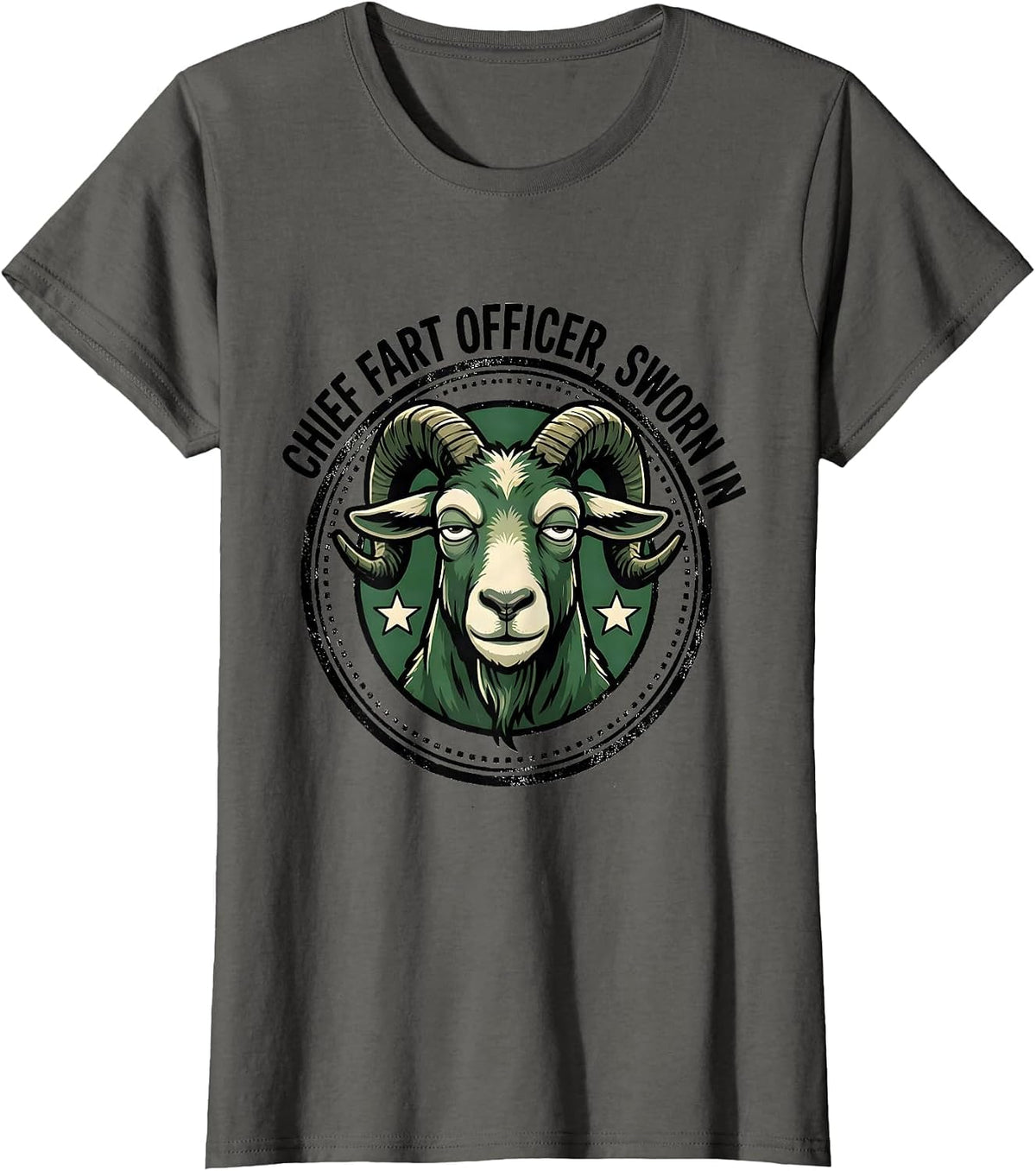 Women's Chief Fart Officer, Sworn In Funny Goat Meme Humor T-Shirt - Asphalt Grey