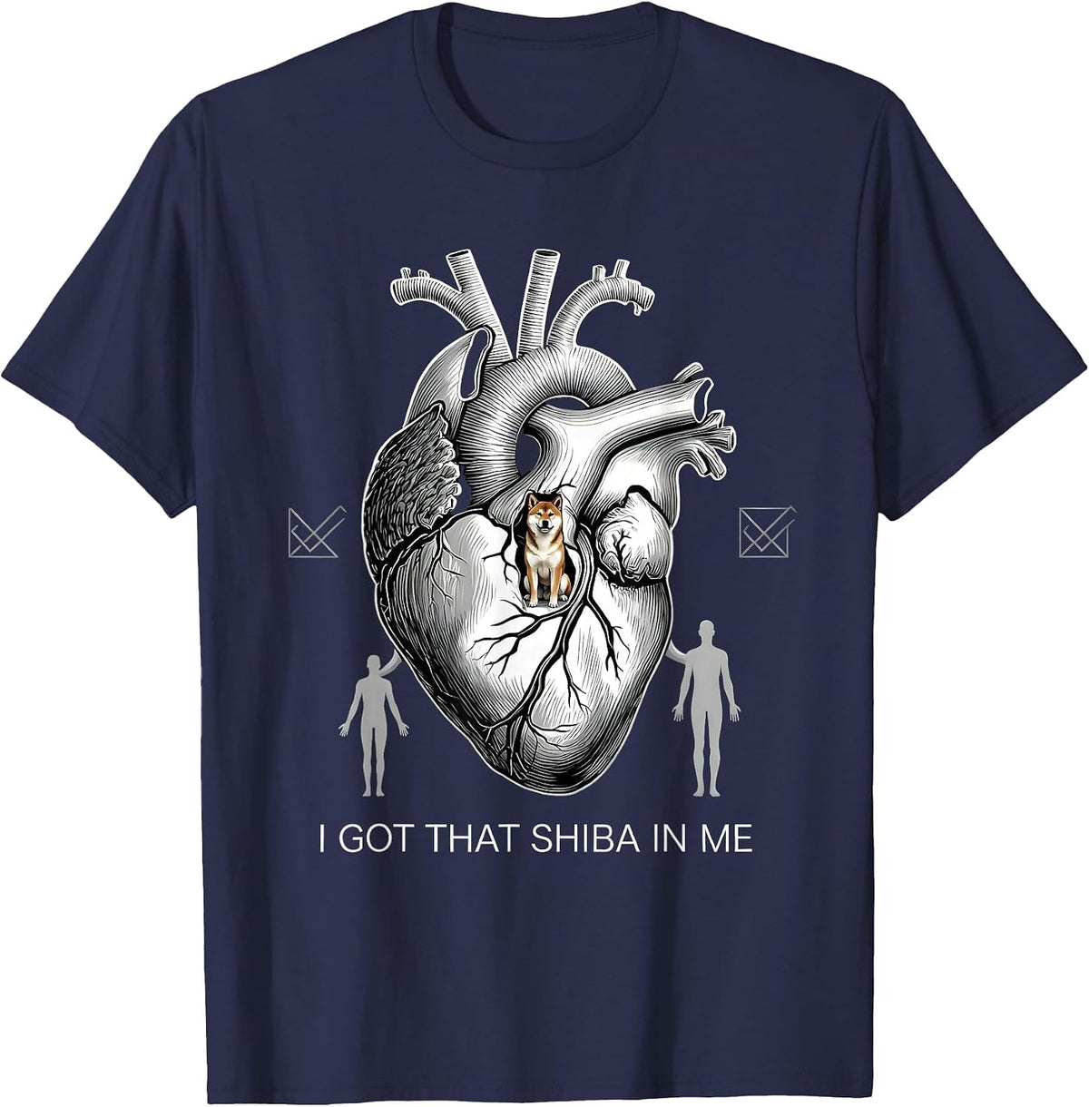 I Got That Shiba In Me Funny Dog Meme Humorous Viral Quote T-Shirt - Navy Blue