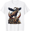 Men's Mountain Goat Rocky Cliff American Wildlife Art T-Shirt - White