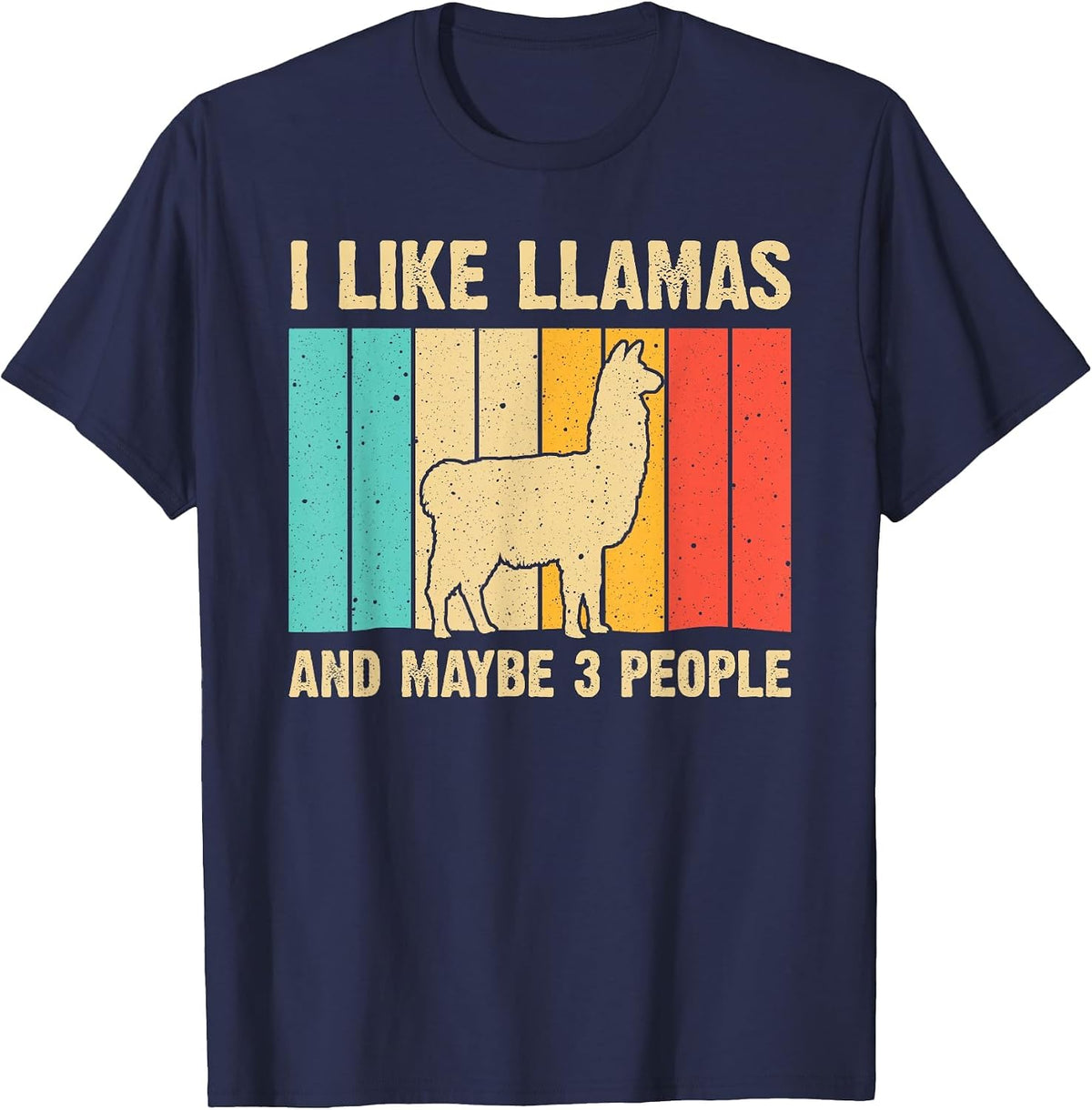 Funny Llama Design for Kids Men Women Alpaca Lover Farming T-Shirt - Navy Blue