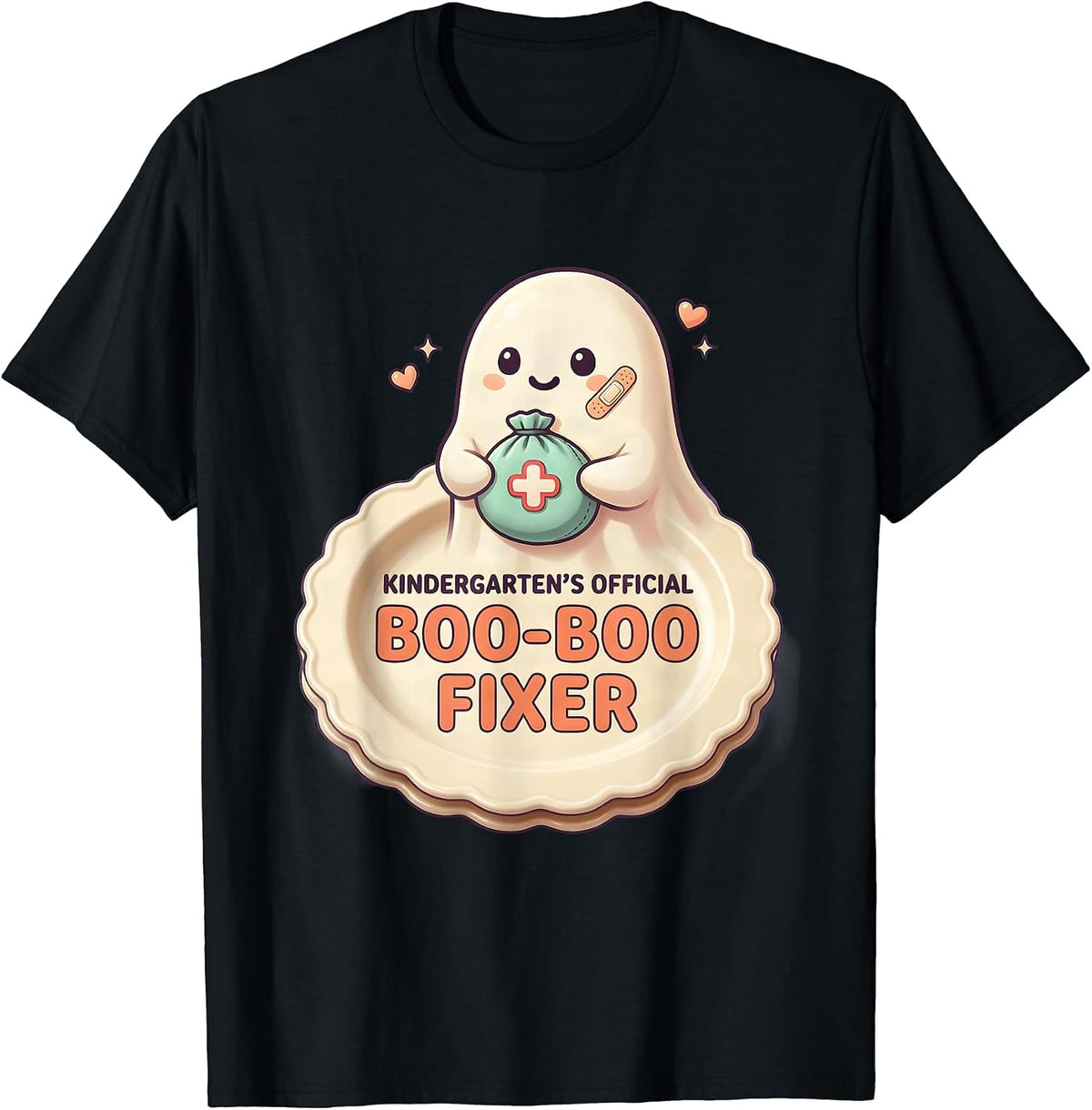 Men's Kindergarten's Official Boo-Boo Fixer Cute Kawaii Halloween T-Shirt - Black