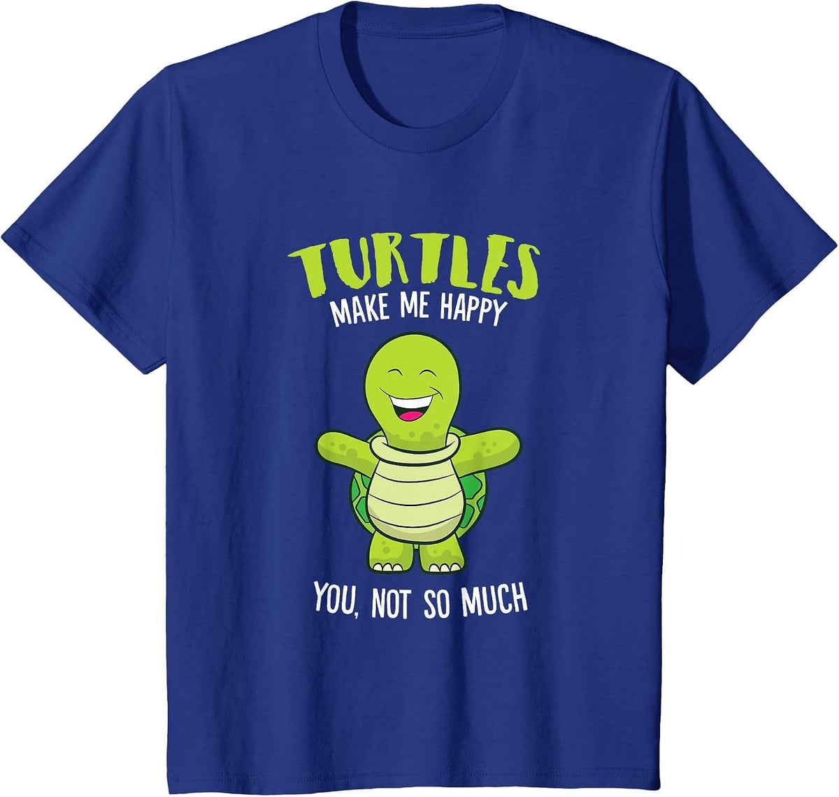 Turtles Make Me Happy Love Turtles T-Shirt - Royal Blue