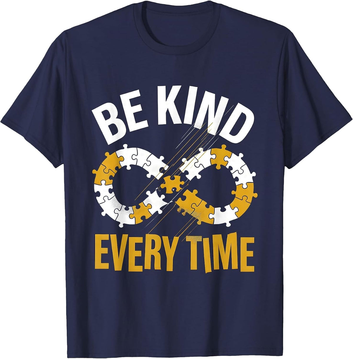 Be Kind Every Time Autism Awareness Design T-Shirt - Navy Blue