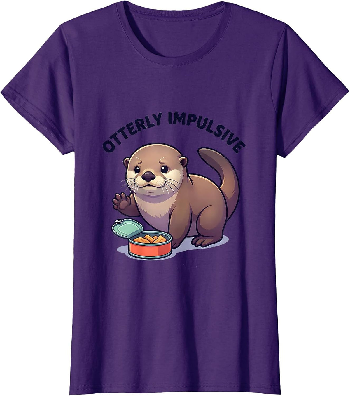 Otterly Impulsive Cute Kawaii Otter Lover Gift T-Shirt - Purple