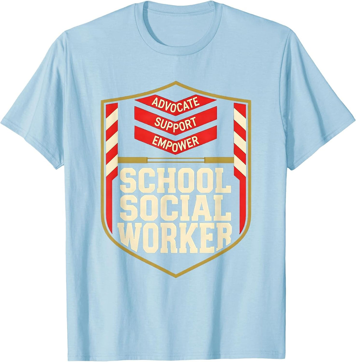 Men's Advocate Support Empower School Social Worker Funny T-Shirt - Baby Blue