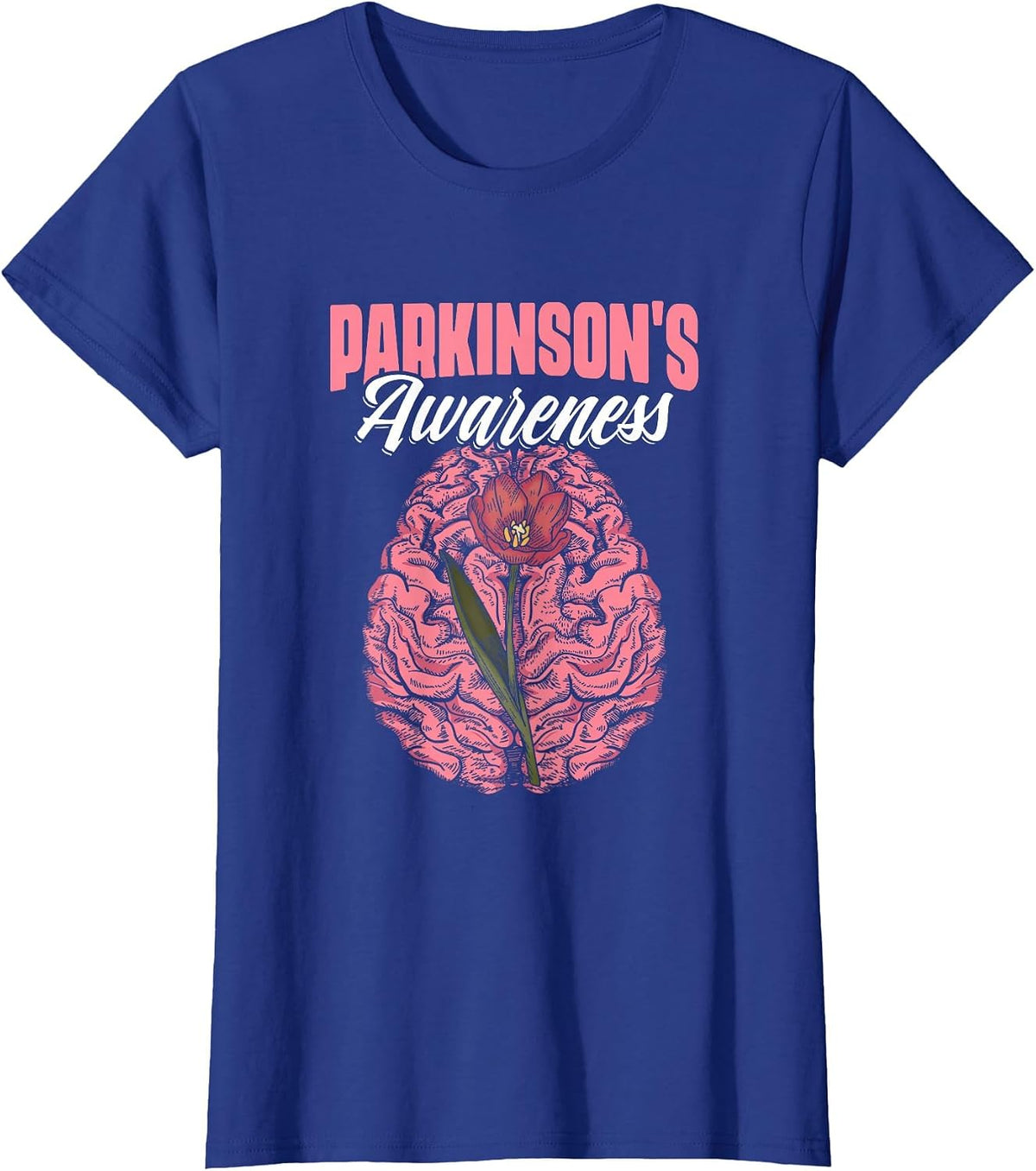 Brain PD Patients Tulips Parkinson's Disease Warrior T-Shirt - Royal Blue