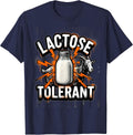 Lactose Tolerant Funny Dairy Meme Milk Lover Cat Humor T-Shirt - Navy Blue