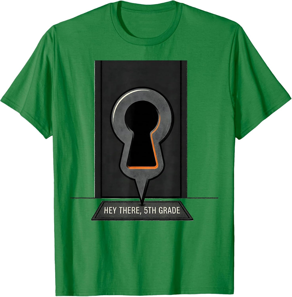 Men's Hey There, 5th Grade Funny Teacher Back To School Crew T-Shirt - Kelly Green