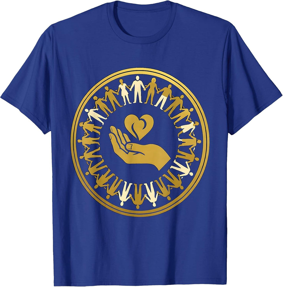 Social Worker Diverse Community Circle Illustration T-Shirt - Royal Blue