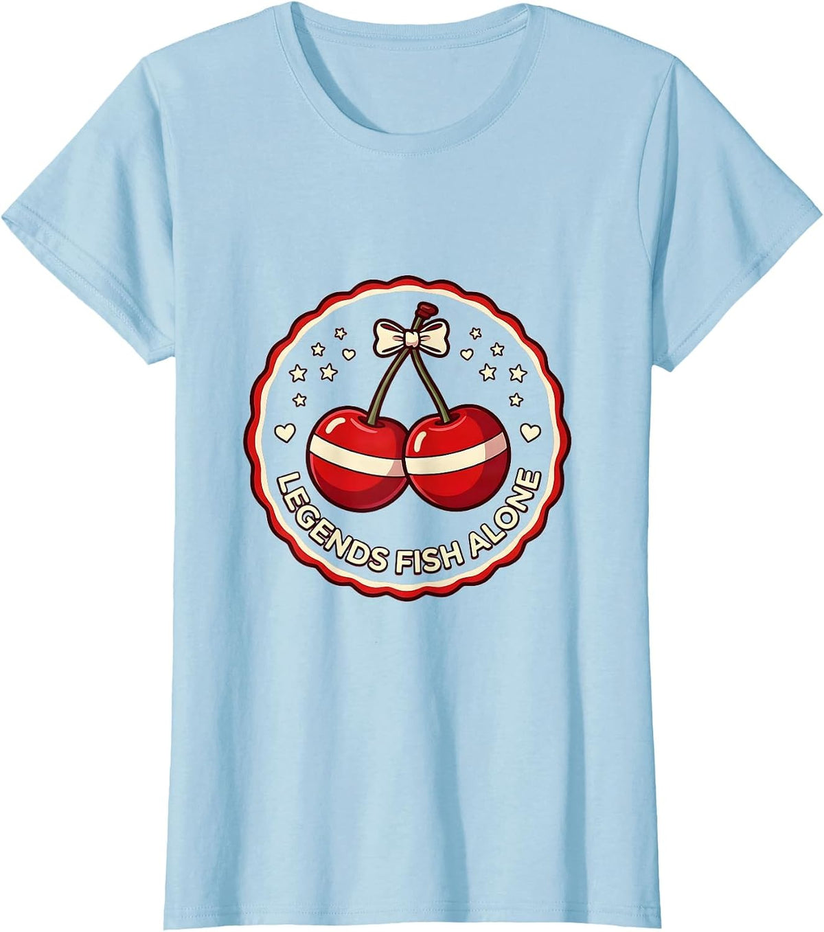 Legends Fish Alone Fishing Graphic Design T-Shirt - Baby Blue