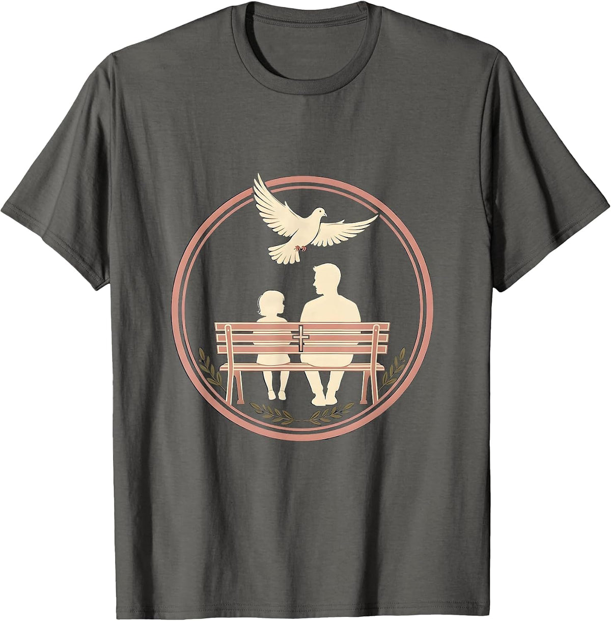 Social Worker Park Bench Silhouette Design T-Shirt - Asphalt Grey