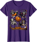 Havanese Halloween Squad Comic Book Dog Breed Costume T-Shirt, Women, Purple, X-Large - As Pictured