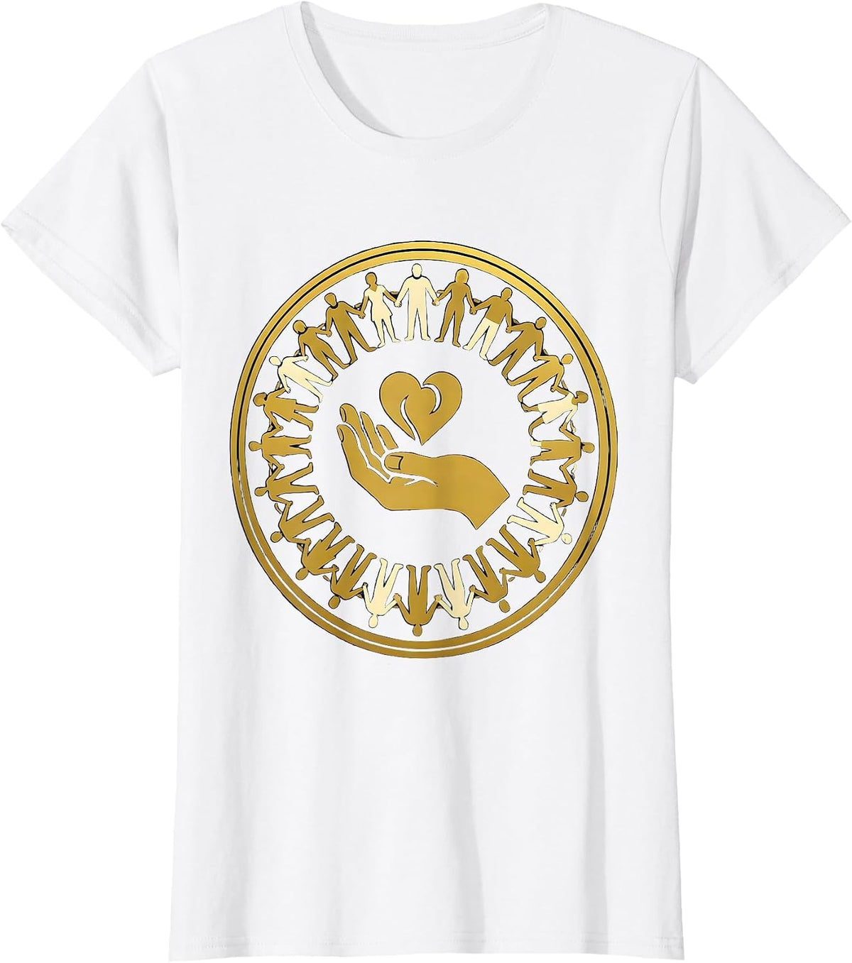 Social Worker Diverse Community Circle Illustration T-Shirt - White