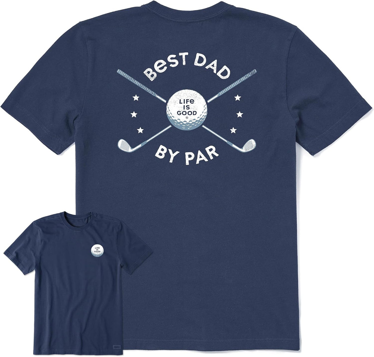 Life is Good Men's Father's Day Crusher Tee Shirt, Short Sleeve Cotton Graphic T-Shirts - Darkest Blue
