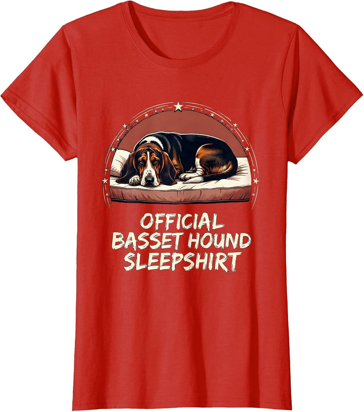 Women's Official Basset Hound Sleepshirt Funny Dog Lover Pajamas T-Shirt - Red